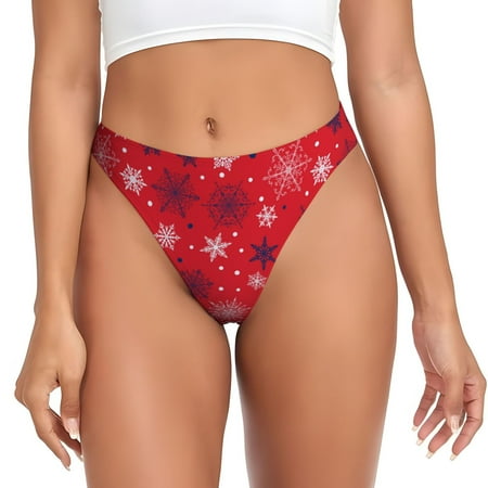 Adobk Snowflake Symphony Print Seamless Women Underwear Thongs No Show Ladies Thong No Line Breathable Comfortable Panties Undies for Women-XX-Large