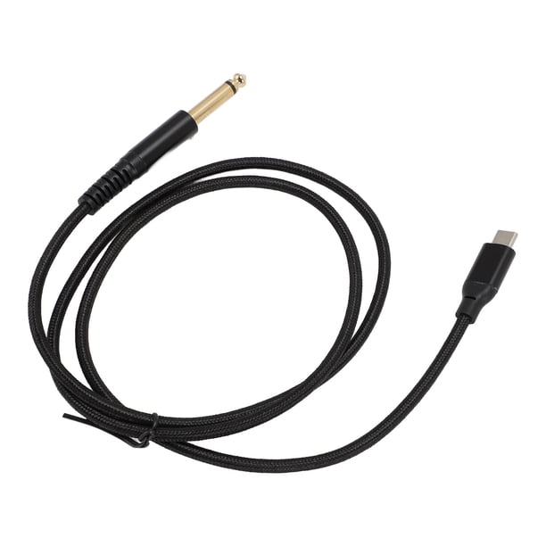 Cable De Sonido USB C A 1/4 De Pulgada, De Sonido De Alta Fidelidad Plug And Play Adaptador Auxiliar De Interconexión Mono Chapado En Oro Para Grabación De Guitarra Cable