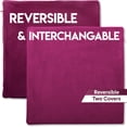 thumbnail image 2 of 20" x 20" Cover Only Throw Pillowcase Reversible - Sliding Raspberry: 2 PCS / 4 Sided. Luxurious, Microsuede/Microplush Fabric - Softest / High Thread Count - Washable, Outstanding Beauty & Comfy, 2 of 9