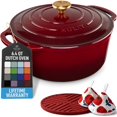 thumbnail image 1 of Olla Holandesa Zulay Kitchen de 6.4 QT de Hierro Fundido Esmaltado – Granate, 1 of 9