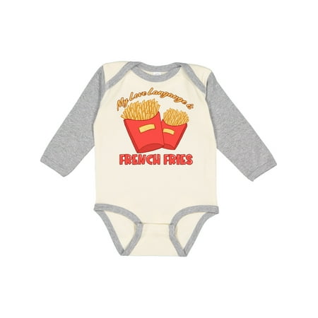 

Inktastic My Love Language Is French Fries Gift Baby Boy or Baby Girl Long Sleeve Bodysuit