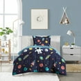 thumbnail image 4 of Dream Factory Space Galaxy Full Bed in a Bag Blue, Microfiber, 100% Polyester Fill, Male, Child, 4 of 7
