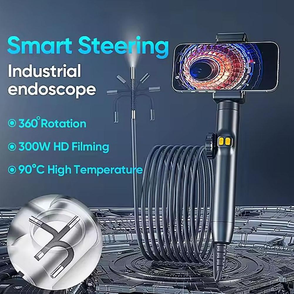 Two-Way 360 Articulating Borescope' 1080P Camera' endoscope with Light