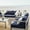 Silver Navy, variant on Modway Shore Sunbrella® Fabric Outdoor Patio Aluminum 7 Piece Sectional Sofa Set in Silver Navy