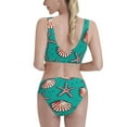 thumbnail image 3 of Picia Starfish and Shell Women's High Waisted Bikini Scoop Neck Swimsuit Two Pieces Bathing Suit-Medium, 3 of 8