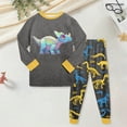 thumbnail image 2 of masbird 2 Piece Pajamas Toddler Kids Boys Girls Pajamas Cars Kids Pj's Long Sleeve Sleepwear Clothes Set Outfits Kids Pajamas(Dark Gray,3-4 Y), 2 of 5