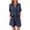 A Navy, variant on Womens Summer Set Ndbuld Women's Summer And Linen Set Casual Collar Button Up Shirt wide Leg Shorts Set Two-piece Set Gray S