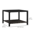 thumbnail image 3 of Outsunny Table Basse d'Extérieur en Rotin de 23,6 Pouces, Table d'Appoint avec Dessus en Verre, Noir, 3 of 10