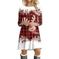 thumbnail image 5 of Womens Summer Dresses, Dresses for Women,Women's 2023 Fashion Casual Christmas Party Dress Long Sleeve Round Neck Snowflake Print Holiday Elegant Comfortable Stylish, 5 of 6
