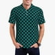 thumbnail image 1 of Balery Black And Teal Checkerboard Camisa Polo de Hombre con Estampado, de Manga Corta y Tejido Medio, Camisa Tipo Golf Polo-Small, 1 of 6