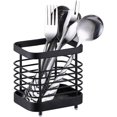 thumbnail image 1 of Soporte para utensilios de cocina, organizador para encimera de cocina, escurridor de cubiertos, estante de secado para almacenamiento, acero inoxidable, negro, 4 ", 2 uds., 1 of 5