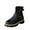 Black, variant on Brown Women S Low Heel Ankle Boots Round Toe Side Zipper Slip On Casual Winter Short Boots For Ladies
