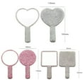 thumbnail image 6 of Skymirror Makeup Mirror Glitter Rhinestone Decor Non-slip Handle Comfortable Grip Easy to Carry Square Round Heart Shaped Handheld Mirror Women Girls Cosmetic Hand Mirror, 6 of 8