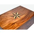 thumbnail image 3 of Handmade & Crafted Rosewood Borders Engraving Wooden Cremation Box/Urns for Human Ashes Adult - Funeral Urn Large (X-tra Large : 11" x 7.25" x 4.5" - 260lbs or 118kg, Natural - Star), 3 of 4