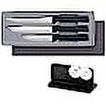 RADA Cooking Essentials Knife Starter Gift 3 Piece Black Handled Set With Knife Sharpener