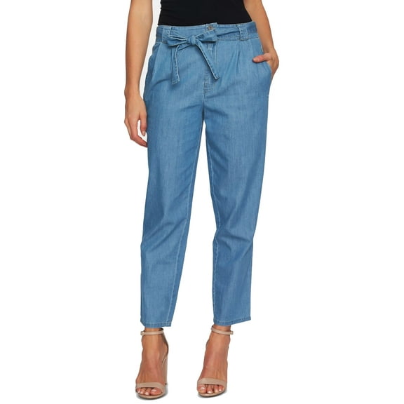 Women's Pants 2X27 High-Waisted Denim Straight Belted 2