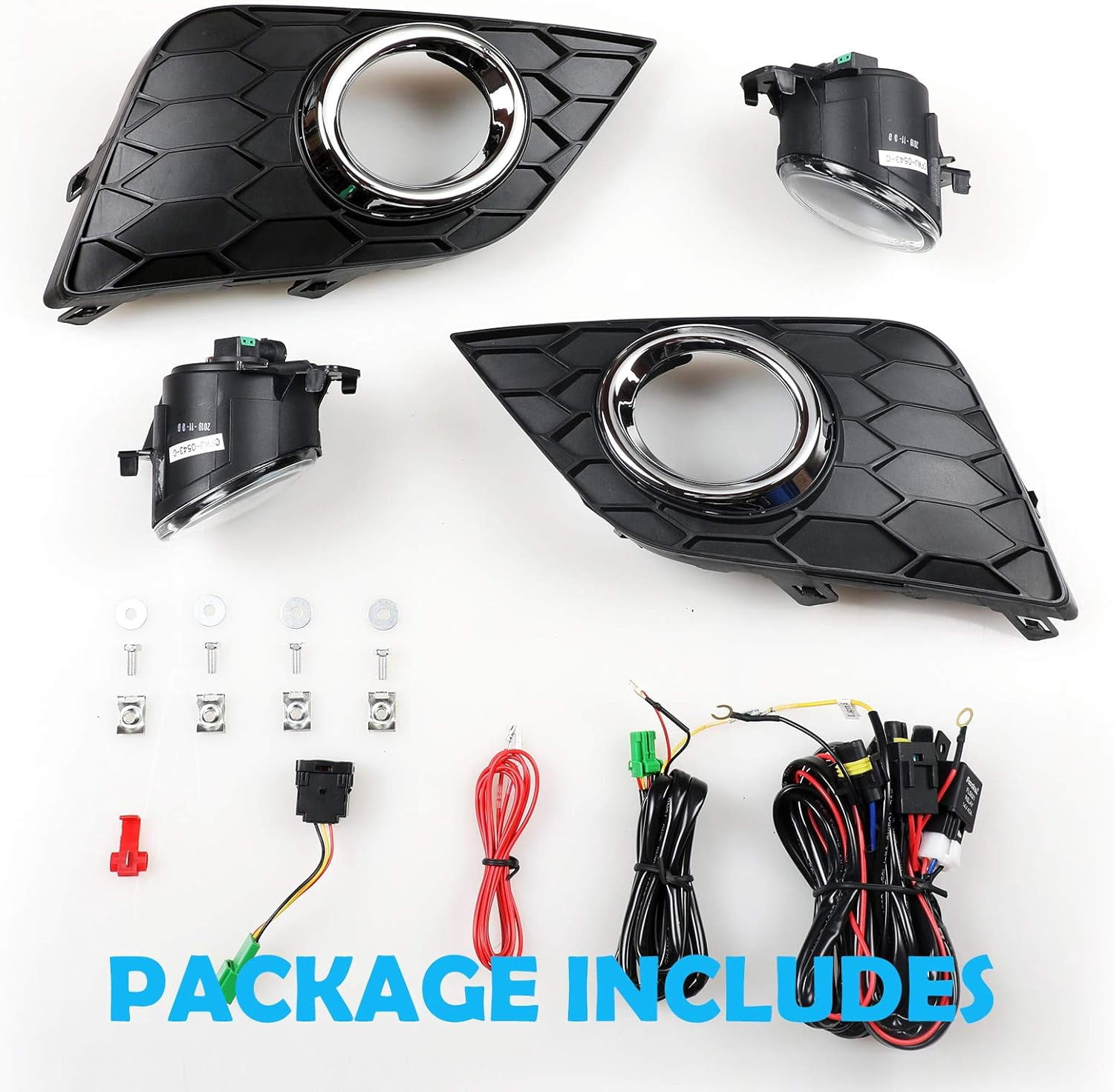 2PCS Fog Lights Assembly for 2016 2017 2018 2019 Nissan Sentra,Clear Lens