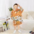 thumbnail image 6 of FORMRS Wearable Blanket Hoodie with Sleeves for Kids Cozy Flannel Sweatshirt, Sunny Floral, 6 of 7