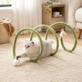 thumbnail image 6 of Spiral Cat Tunnel Toy with Ball and Feather Toy, Foldable Interactive Plush Tunnel Toy for Indoor Cats, 6 of 8