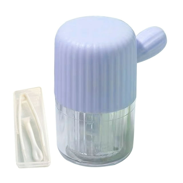 Visland Contact Lens Washer with Tweezer Drawstring Energy Saving Contact Lens Cleaning Case Box Mini Contact Lens Manual Spin Cleaner Travel Use
