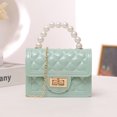 thumbnail image 1 of Bolso de hombro compuesto para mujer, cadena de perlas transpirable, viaje de compras (verde), 1 of 8