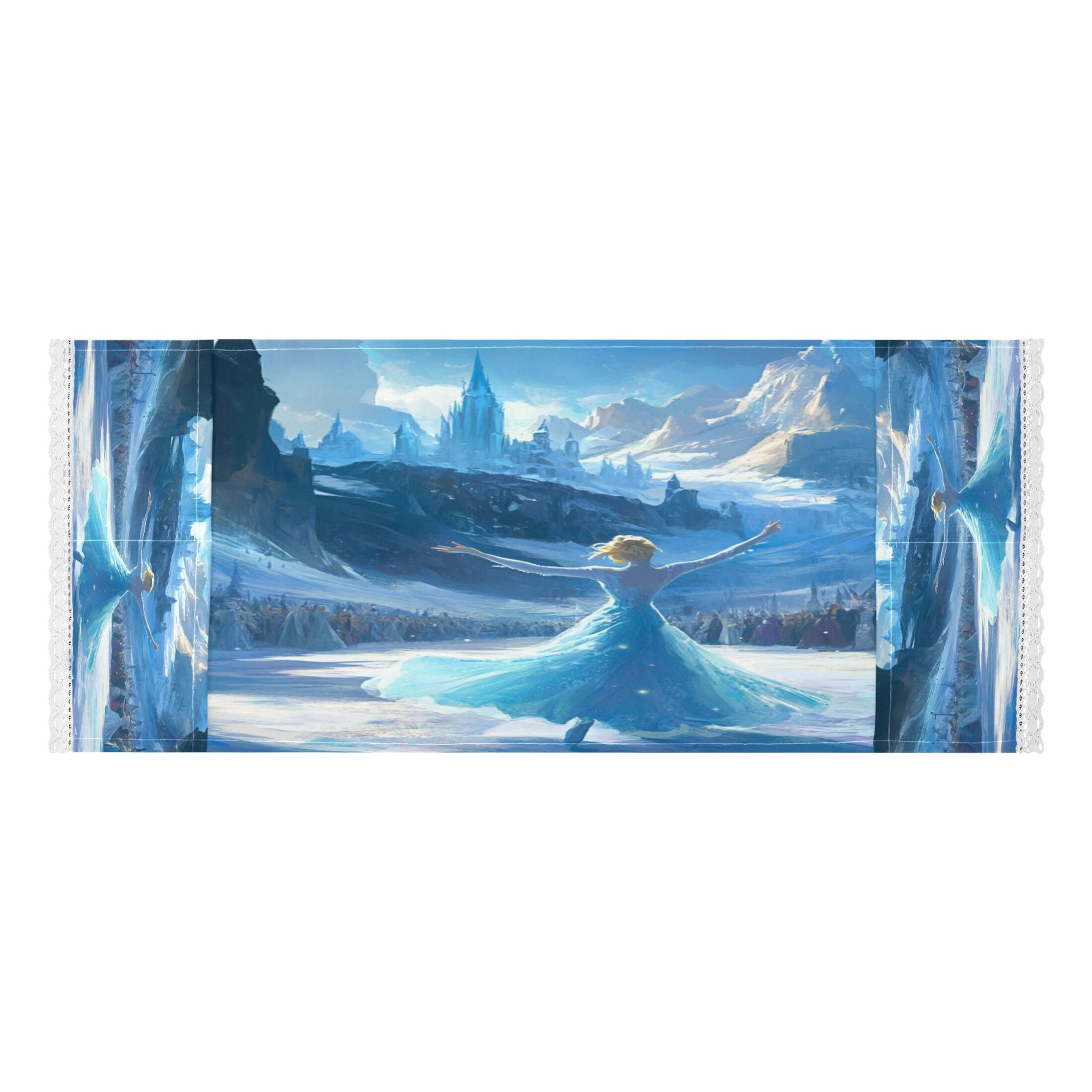 WOBOGO Ice Princess Dancing on The Ice Pattern Washing Machine Cloth Dryer Refrigerator Top Cover Protective Non-Slip Mat For Kitchen Laundry
