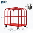 thumbnail image 3 of 2000LBS Heavy Duty Folding Platform Truck - Side Handrails - 37x24 Inch All-Weather Flatbed Computer Tower Cart-5" 360° Swivel Wheels-Red | Two Brake Wheels+Two Global Wheels, 3 of 5