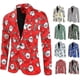 thumbnail image 3 of Chaquetas navideñas para hombre, chaqueta informal de traje navideño con un botón, 3 of 5