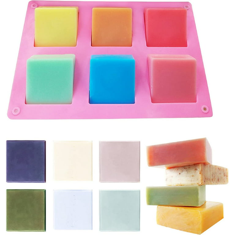6 Grids Rectangle Silicone Soap Making Molds DIY Cake Bakeware Mold Soap  Silicone Cake Mold Handmade Cold Soap Molds Tools Gifts - AliExpress