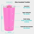 thumbnail image 4 of DRINCO 20 oz Stainless Steel Tumbler With Straw & Spill Poof Flip Lid, Vacuum Insulated Travel Mug, For Hot & Cold Drinks, Island Pink, 4 of 5