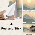 thumbnail image 4 of Peel and Stick Wallpaper Canvas Intricate Landscape Mechanical Birds Mountains Lake Birds Sunset Sky Modern Art Wall Mural Decor Self Adhesive and Removable 100in x 144in, 4 of 7