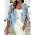 thumbnail image 4 of 2026 Womens Knitted Cardigan Loose Lightweight Summer Sweater Spring Casual Clothes Blue L, 4 of 5