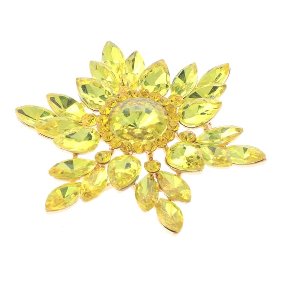Large Crystal Flower Brooch