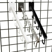 5 J Hook Gridwall Waterfall - 18" L Square Tube Faceout Hook for Grid Panels - Black - 10 Pack