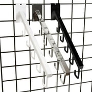5 J Hook Gridwall Waterfall - 18" L Square Tube Faceout Hook for Grid Panels - Chrome - 1 Unit