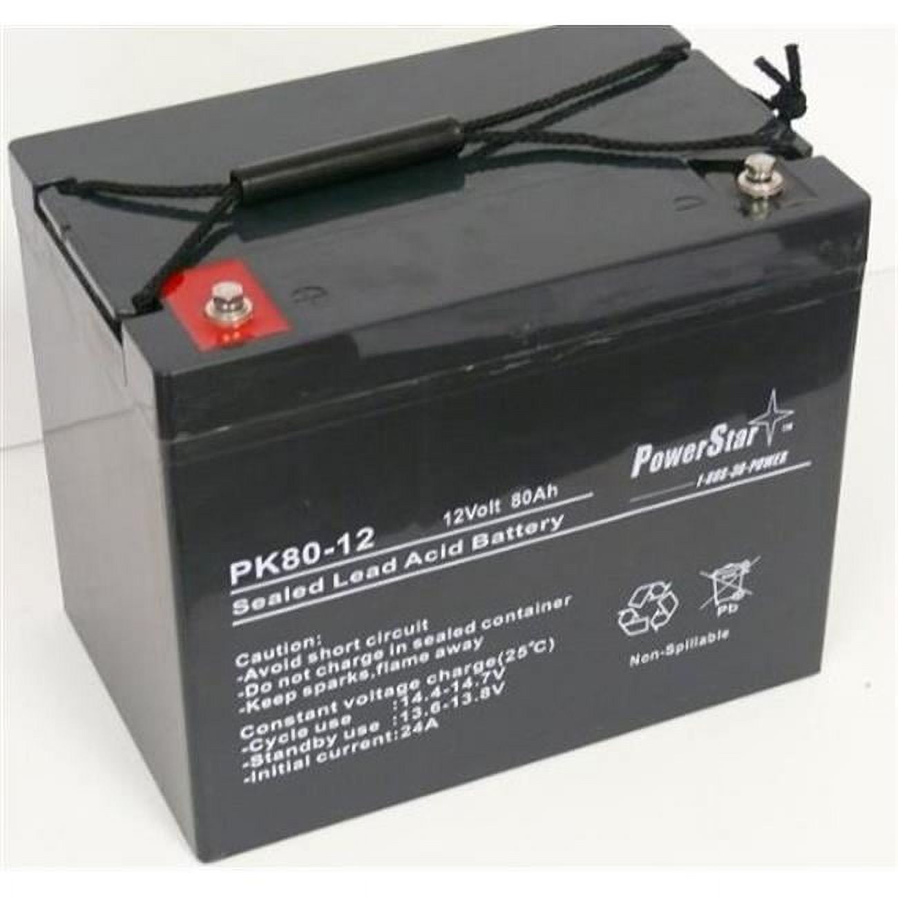 PowerStar PS12-80-16 12V 70AH Group 24 Battery Scooter Wheelchair Mobility Deep Cycle For UB12750 45821