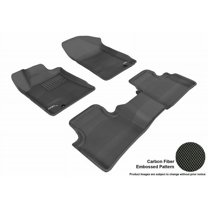 3D MAXpider 2009-2014 Fits Nissan Maxima Kagu 1st Row 2nd Row Black Carbon Fiber Embossed Pattern Floor Mat L1NS03001509