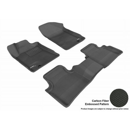 3D MAXpider 2009-2014 Fits Nissan Maxima Kagu 1st Row 2nd Row Black Carbon Fiber Embossed Pattern Floor Mat L1NS03001509