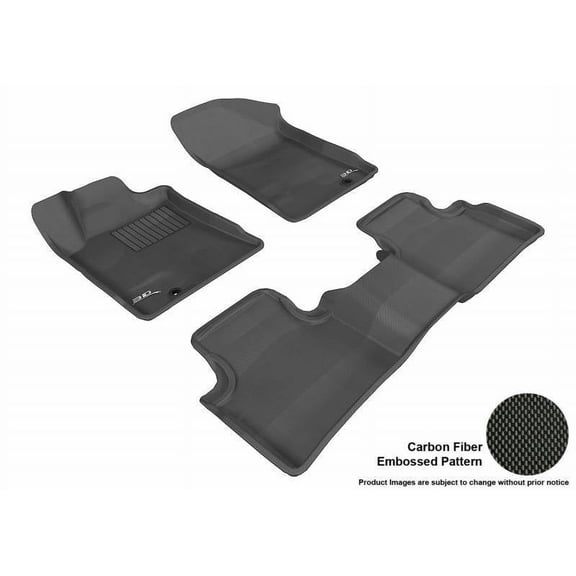 3D MAXpider 2009-2014 Fits Nissan Maxima Kagu 1st Row 2nd Row Black Carbon Fiber Embossed Pattern Floor Mat L1NS03001509