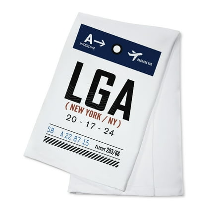

New York City NY LGA Luggage Tag (100% Cotton Tea Towel Decorative Hand Towel Kitchen and Home)