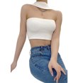 thumbnail image 2 of Lucakuins Chaleco de punto para mujer, sin mangas, cuello halter, sólido, ajustado, top corto de verano para fiesta de club Lucakuins  moda, 2 of 4