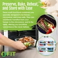 thumbnail image 4 of FIT Strong & Healthy Glass Meal Prep Containers, 2 & 3 Compartments - Portion Control, Lunch Container Set, Food Storage, Airtight Lids, Oven & Freez, 4 of 7