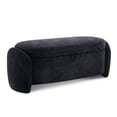 thumbnail image 5 of Storage Ottoman Bench, Linen Fabric Footrest Stool with Storage Chest, End of Bed Bench, Dark Blue, 5 of 8