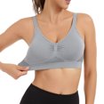thumbnail image 7 of Byworldtasic Womens Plus Size Seamless Mesh Breathable Wireless Bra Gathered Front Design Bralette Adjustable Soft Bra, 7 of 7