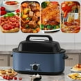 thumbnail image 4 of Superjoe Roaster Oven 26 Quart, Electric Roaster Oven with Visible & Self-Basting Lid, Turkey Roaster Oven with Removable Pan & Rack, Variable Temperature Control, Stainless Steel, Blue, 4 of 6