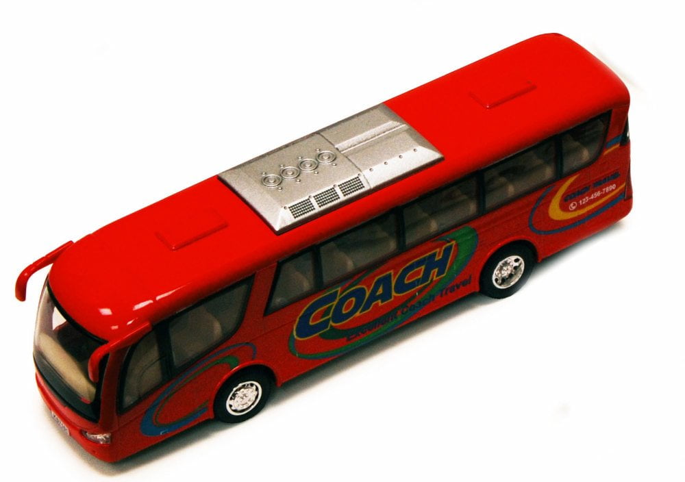 New Diecast Kinsmart Kinsfun Tour Travel Coach Toy Bus 7" *CHOOSE A COLOR