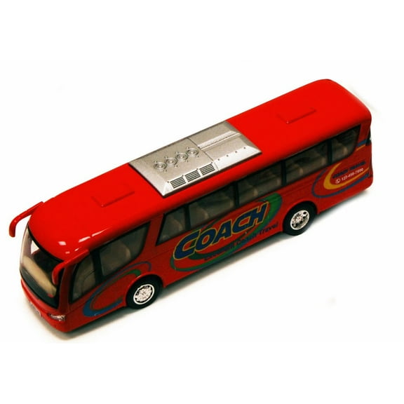 Coach Bus, Red - Kinsmart 7101D - 7" Diecast Model Toy Car (Brand New, but NOT IN BOX)
