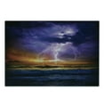 thumbnail image 3 of Nature Cutting Board, Epic Thunder and the Storm on the Sea Wave Horizon Bad Weather Atmosphere, Decorative Tempered Glass Cutting and Serving Board, Small Size, Purple and Orange, by Ambesonne, 3 of 5