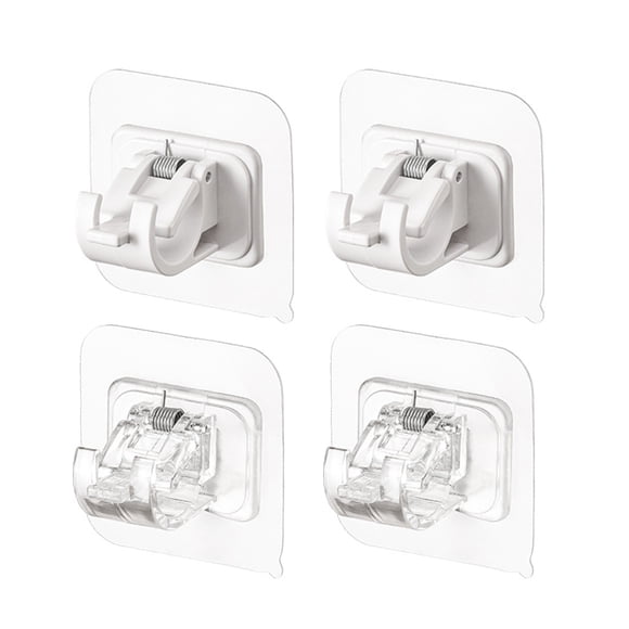 EeaseMX ganchos de pared autoadhesivos para cortina de ducha, abrazaderas de varilla telescópica