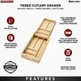 thumbnail image 2 of Rev-A-Shelf 12 Inch Tiered Cutlery Drawer Organizer with Soft Close Slides, 2 of 11